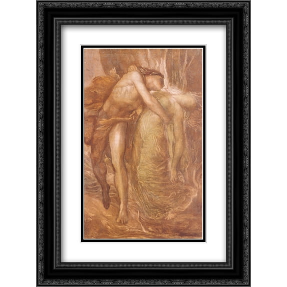 George Frederick Watts 2x Matted 20x24 Black Ornate Framed Art Print 'Orpheus and Eurydice'