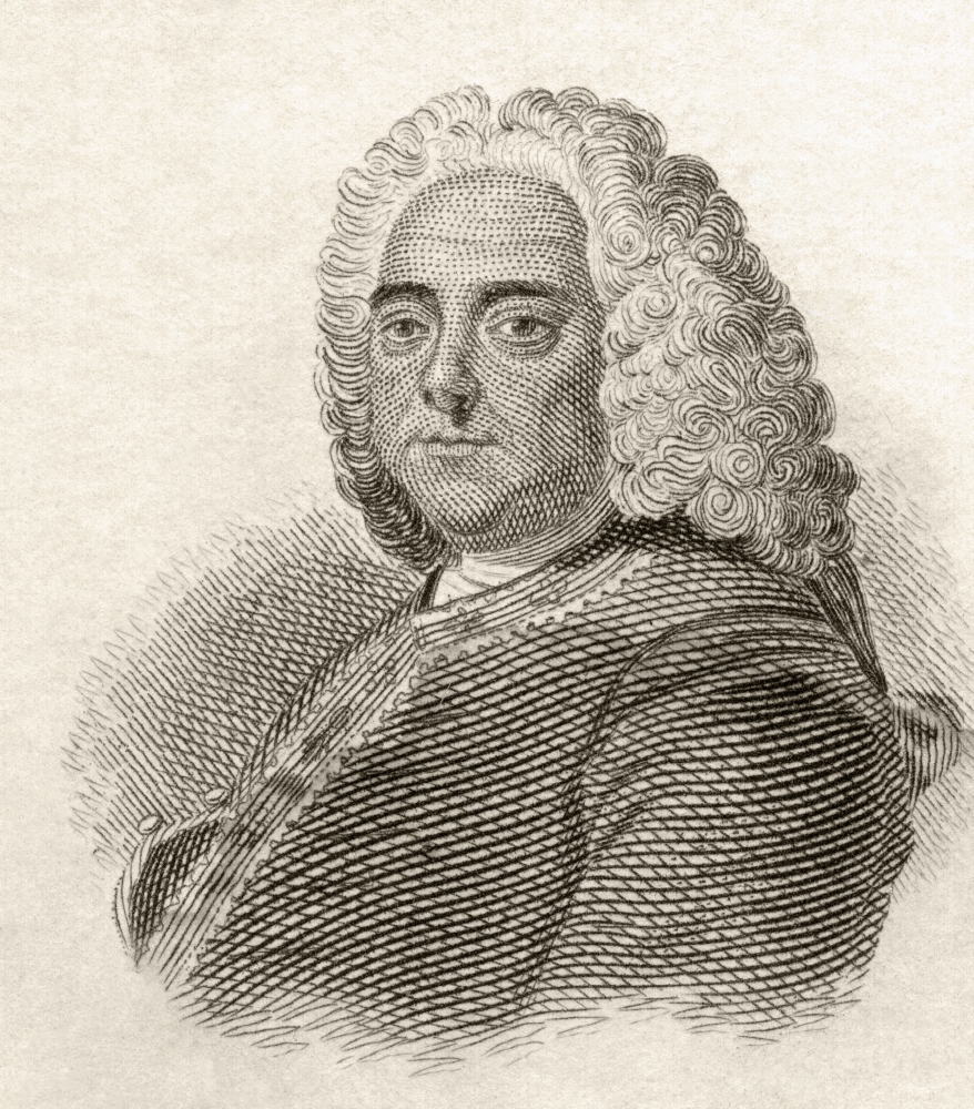 George Frideric Handel 1685 To 1759 German-British Baroque Composer From Crabbs Historical Dictionary Published 1825 Canvas Art - Ken Welsh Design Pics (26 x 30)