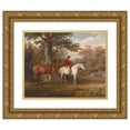 thumbnail image 1 of George Garrard 14x12 Gold Ornate Wood Frame and Double Matted Museum Art Print Titled - Hunter and Huntsman (1785), 1 of 4