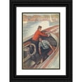 thumbnail image 1 of George Gibbs 17x24 Black Ornate Framed Double Matted Museum Art Print Titled: Motor-Boating (1908), 1 of 5
