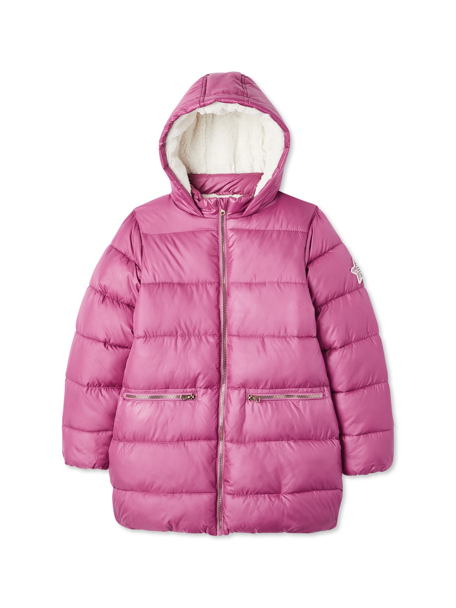 George Girls 4-16 Long Wide Puffer Coat - Walmart.com