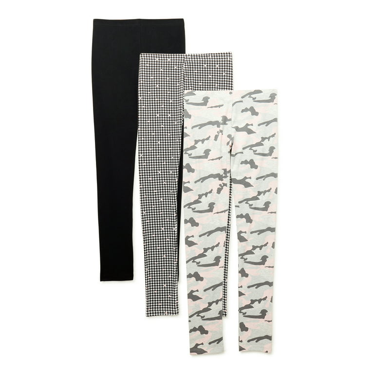 George Girls' Printed and Solid Leggings, 3-Pack, Sizes 4-18 & Plus 