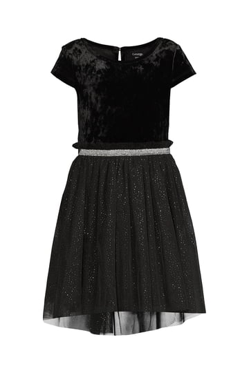 open lace back dress George silver short sleeve sequin party dress. Size 14T.  Cloud & Bunny