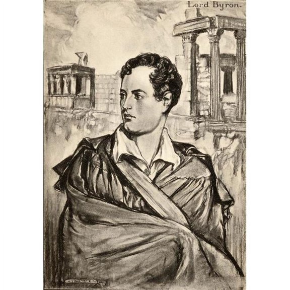 George Gordon  Lord Byron  1788-1824. English Romantic Poet. From An Illustration By A.S. Hartrick. Print