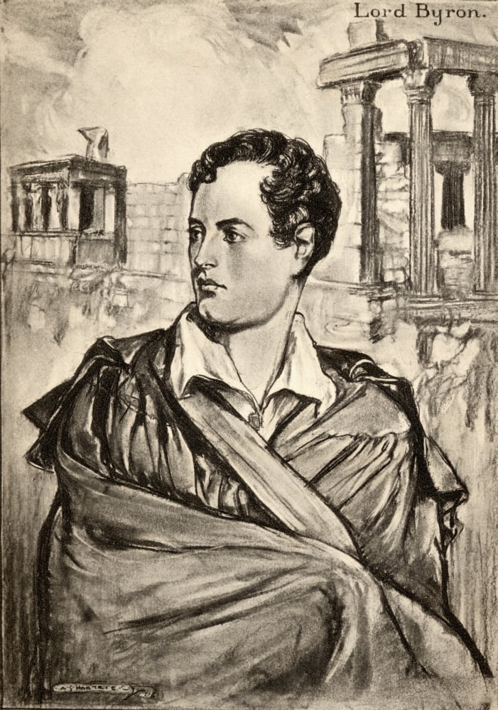 George Gordon Lord Byron 1788-1824 English Romantic Poet From An Illustration By AS Hartrick Canvas Art - Ken Welsh Design Pics (12 x 18)
