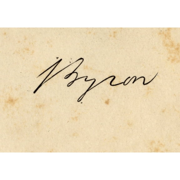 George Gordon Lord Byron 1788 1824 English Romantic Poet Signature Poster Print (18 x 12)