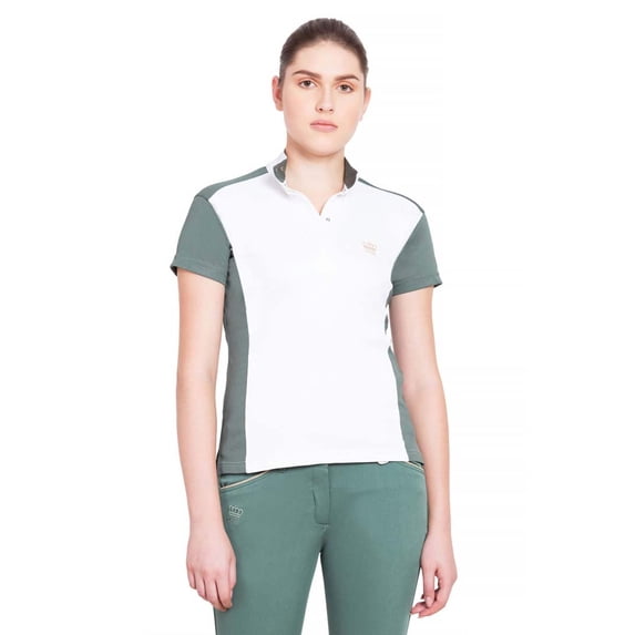 George H Morris GHM Ladies Champion S/S Show Shirt 40 Duck Green