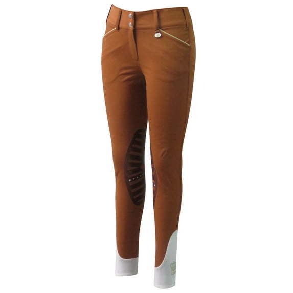 George H Morris Ladies Add Back Knee Patch Breeches (GHM Rust, 34)