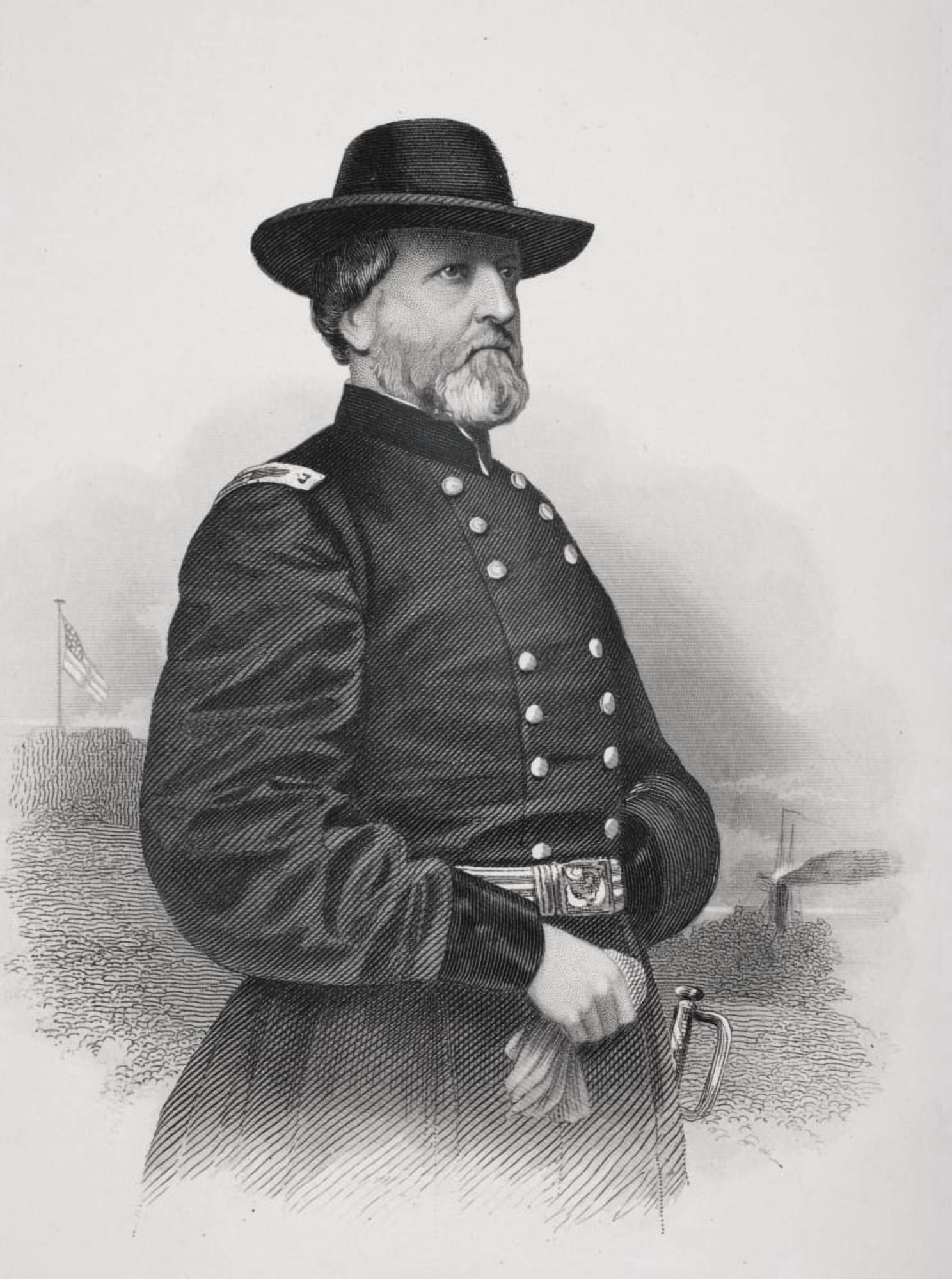 George H Thomas 1816 To 1870 Union General During American Civil War From Photograph By Matthew Brady Canvas Art - Ken Welsh Design Pics (12 x 17)