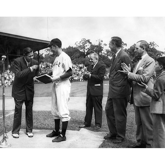 George H.W. Bush and Babe Ruth at Yale - 12x18 Inch Laminated Poster - Stunning Detail and Bold Colors