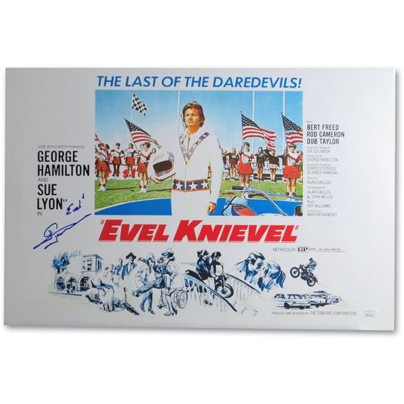 George Hamilton Signed Autographed 12X18 Photo Evel Knievel Promo JSA RR32136