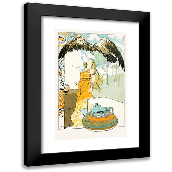 George Hand Wright 11x14 Black Modern Framed Museum Art Print Titled - Rising Upward in Broad Easy Flight (1901)
