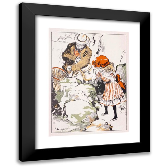 George Hand Wright 11x14 Black Modern Framed Museum Art Print Titled - The Water Babies Pl 1 (1900)