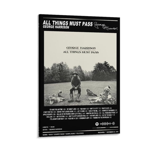 George Harrison All Things Must Pass Music Cover Canvas Poster Wall Decorative Art Painting Living Room Bedroom Decoration Gift