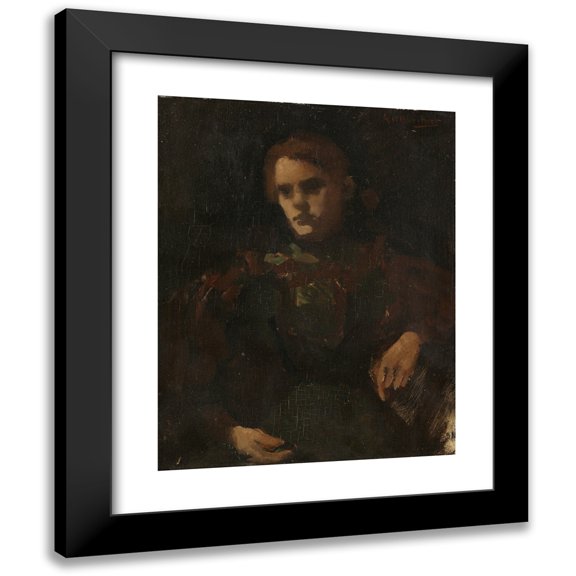 George Hendrik Breitner 12x14 Black Modern Framed Museum Art Print Titled - Study After the Model (C. 1880 - C. 1923)