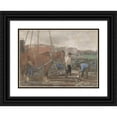 thumbnail image 1 of George Hendrik Breitner 14x11 Black Ornate Wood Framed Double Matted Museum Art Print Titled: Oud-West Building Site in Amsterdam (1900), 1 of 5