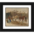 thumbnail image 1 of George Hendrik Breitner 24x20 Black Ornate Framed Double Matted Museum Art Print Titled: Rokin (1923), 1 of 5