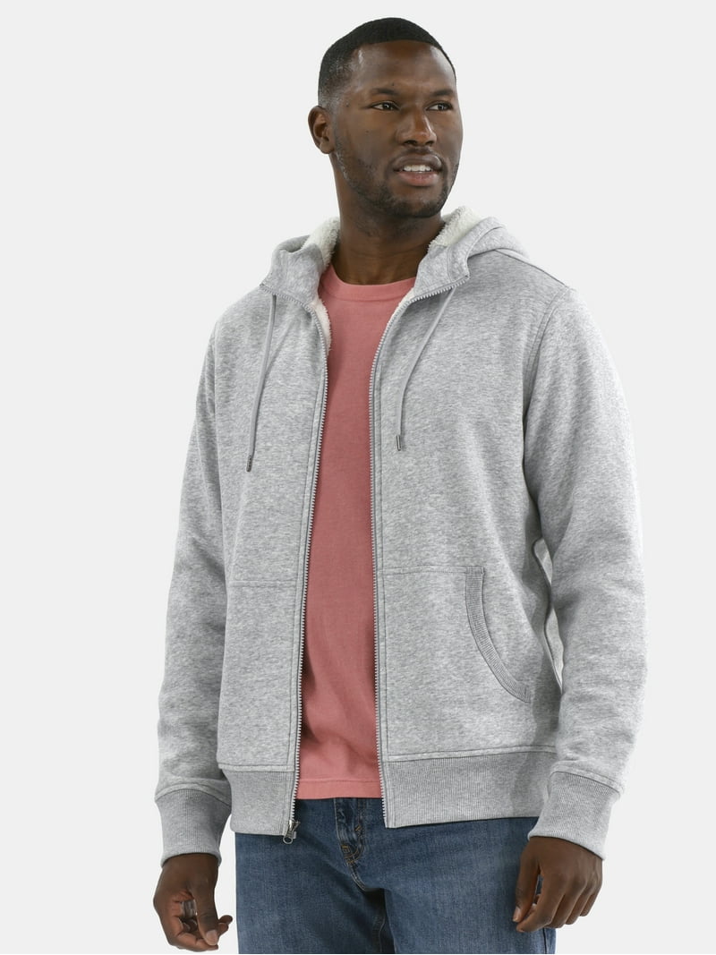 George Men's High Pile Fleece Hoodie Jacket, Sizes S-3XL - Walmart.com
