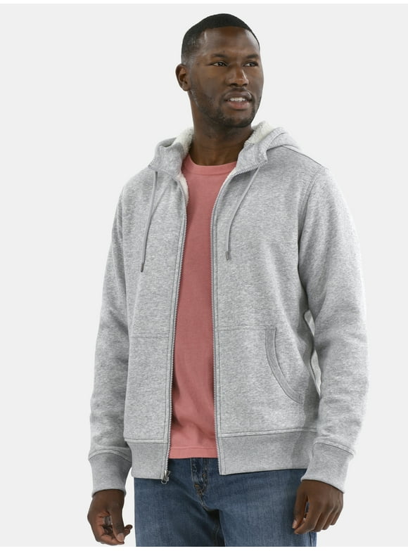 Men's High Pile Fleece Hoodie Jacket, Sizes S-3XL