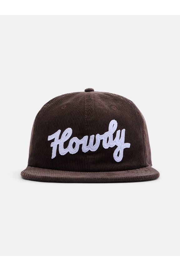 Men's Howdy Washed Cotton Corduroy Hat, Brown