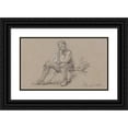 thumbnail image 1 of George Howland Beaumont 18x12 Black Ornate Wood Framed Double Matted Museum Art Print Titled - Man Sitting (1811), 1 of 5