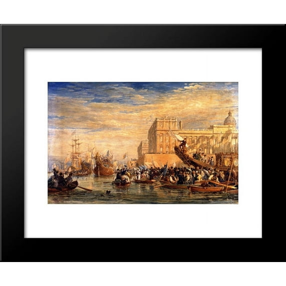 George IV Embarking for Scotland at Greenwich 20x24 Framed Art Print by David Cox