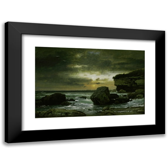 George Inness 18x13 Black Modern Framed Museum Art Print Titled - A Marine (C. 1874-75)