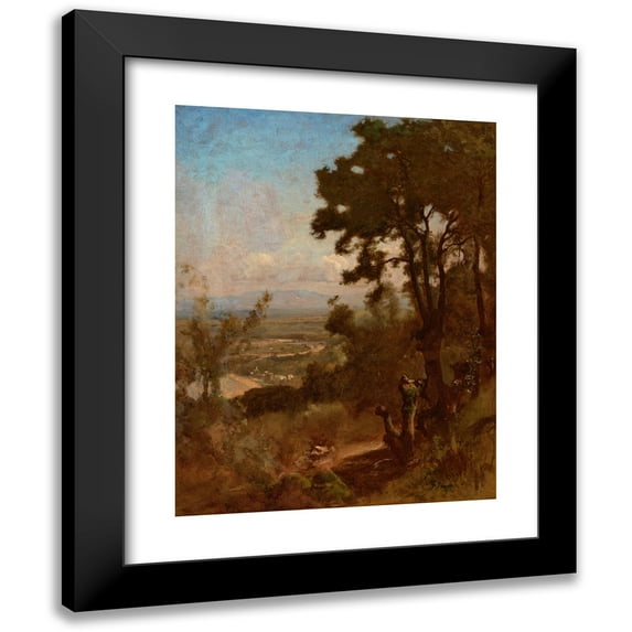 George Inness 19x24 Black Modern Framed Museum Art Print Titled - Valley Near Perugia (1871)