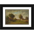thumbnail image 1 of George Inness 24x17 Black Ornate Framed Double Matted Museum Art Print Titled: Going to Market, 1 of 5