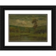 thumbnail image 1 of George Inness 24x18 Black Ornate Framed Double Matted Museum Art Print Titled: Landscape (1884), 1 of 5