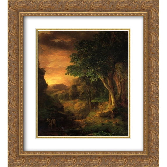 George Inness 2x Matted 20x22 Gold Ornate Framed Art Print 'In the Berkshires'