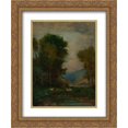 thumbnail image 1 of George Inness 2x Matted 20x24 Gold Ornate Framed Art Print 'Cows by a Stream', 1 of 2
