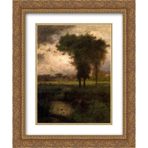 George Inness 2x Matted 20x24 Gold Ornate Framed Art Print 'Summer, Montclair'