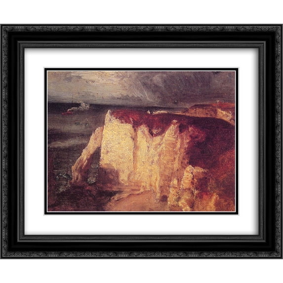 George Inness 2x Matted 24x20 Black Ornate Framed Art Print 'Etretat'