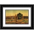 thumbnail image 1 of George Inness 2x Matted 24x20 Black Ornate Framed Art Print 'Landscape with Figure', 1 of 2