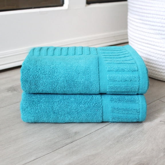 George & Jimmy 100% Cotton Strip Pattern Bath Mat Door Mat for Bathroom Turquoise Color 1 Piece