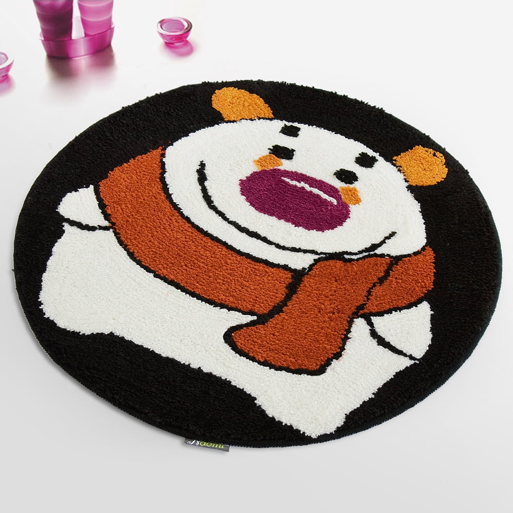 Cute Mini Rugs George & Jimmy Winter Bear Kids Room Rugs Round Area Rug Small Door Mat ...