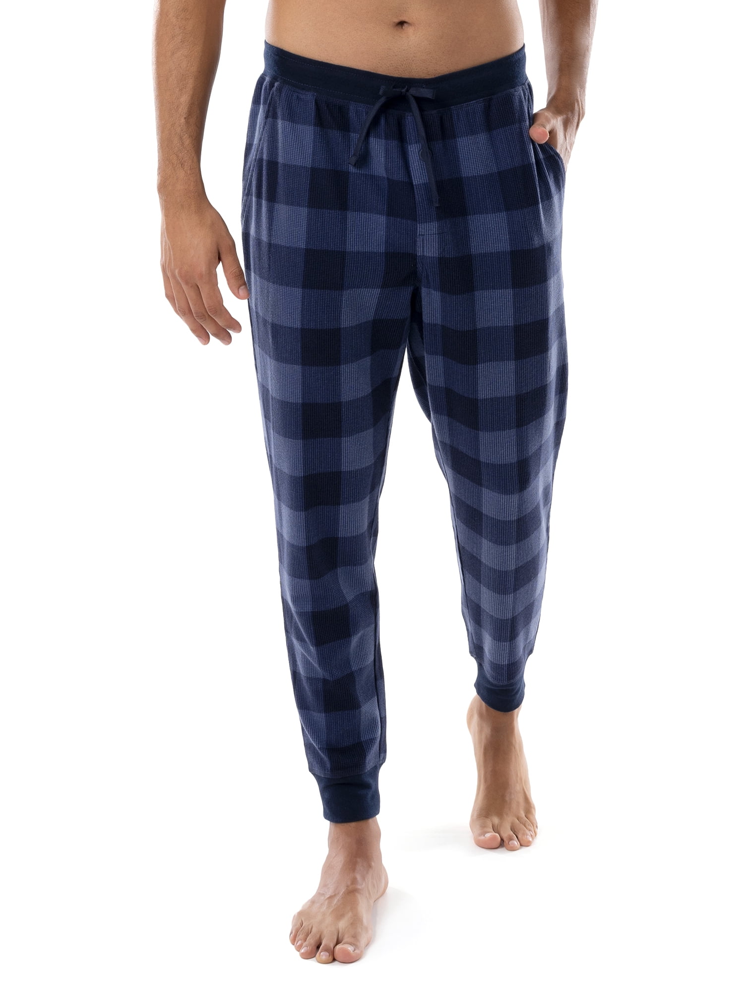 George Jogger Sleep Pants (Men's), Waffle, Blue Checkered