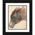 thumbnail image 1 of George Jones 12x14 Black Ornate Wood Framed Double Matted Museum Art Print Titled: Head of a Donkey, 1 of 5