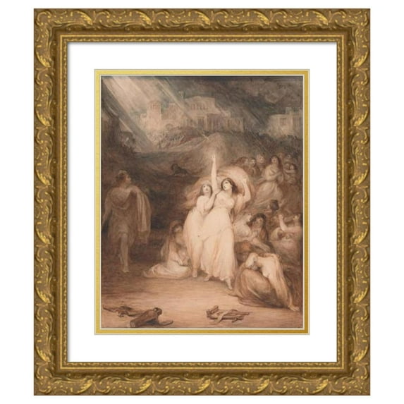 George Jones 15x18 Gold Ornate Wood Frame and Double Matted Museum Art Print Titled - Portentous Things