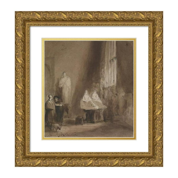 George Jones 20x21 Gold Ornate Framed and Double Matted Museum Art Print Titled - Chantrey's Studio