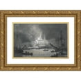 thumbnail image 1 of George Jones 24x17 Gold Ornate Framed and Double Matted Museum Art Print Titled - Fire on the Thames (ca. 1808), 1 of 4