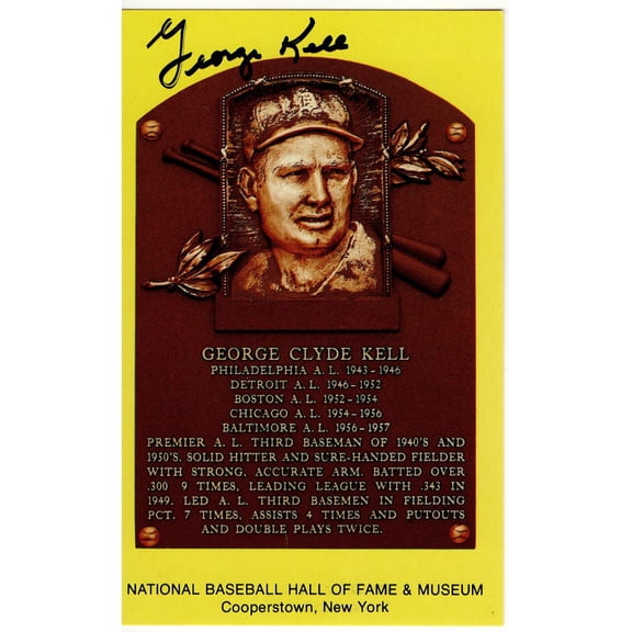 George Kell Signed Autographed Hall of Fame Postcard Tigers BAS BA70271