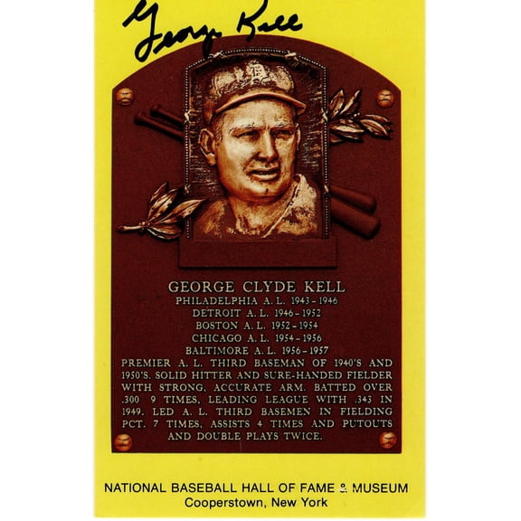 George Kell Signed Autographed Hall of Fame Postcard Tigers BAS BA70272