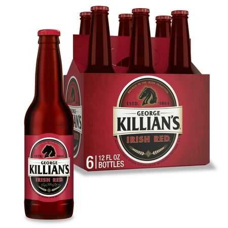 George Killian's Irish Red Beer, 6 Pack, 12 fl oz Glass Bottles, 5.2% ABV