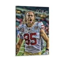 George Kittle Canvas Poster Wall Art Picture Painting Poster Canvas Print Posters Artworks Bedroom Living Room Decor 12x18inch(30x45cm)