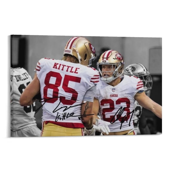 George Kittle Christian McCaffrey Poster Artworks Picture Print Poster Wall Art Painting Canvas Gift Decor Home Posters Decorative 24x36inch(60x90cm)