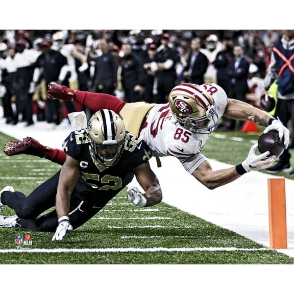 George Kittle San Francisco 49ers Unsigned Diving Touchdown Photograph