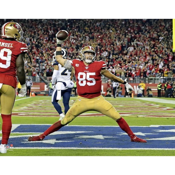 George Kittle San Francisco 49ers Unsigned Touchdown Celebration Photograph