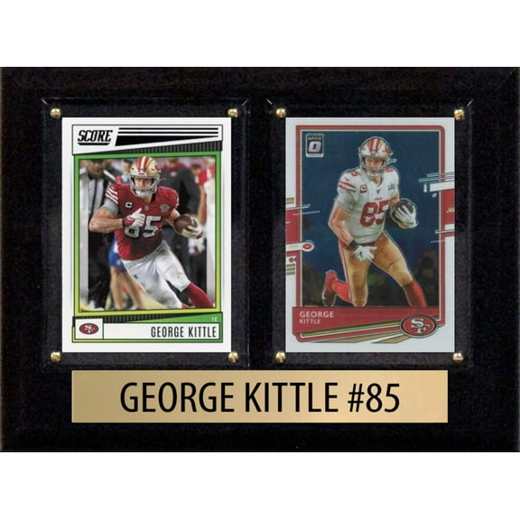 George Kittle Score Donruss 2023 2024 2 Card 6" x 8" Plaque 49ers
